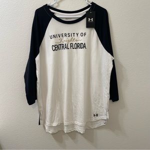Under armour UCF Knights ringer shirt white black 2XL NWT